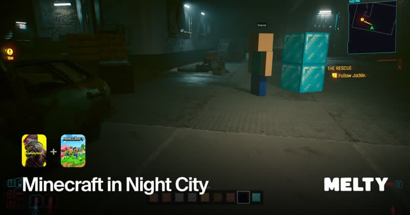 Minecraft in Night City source preview